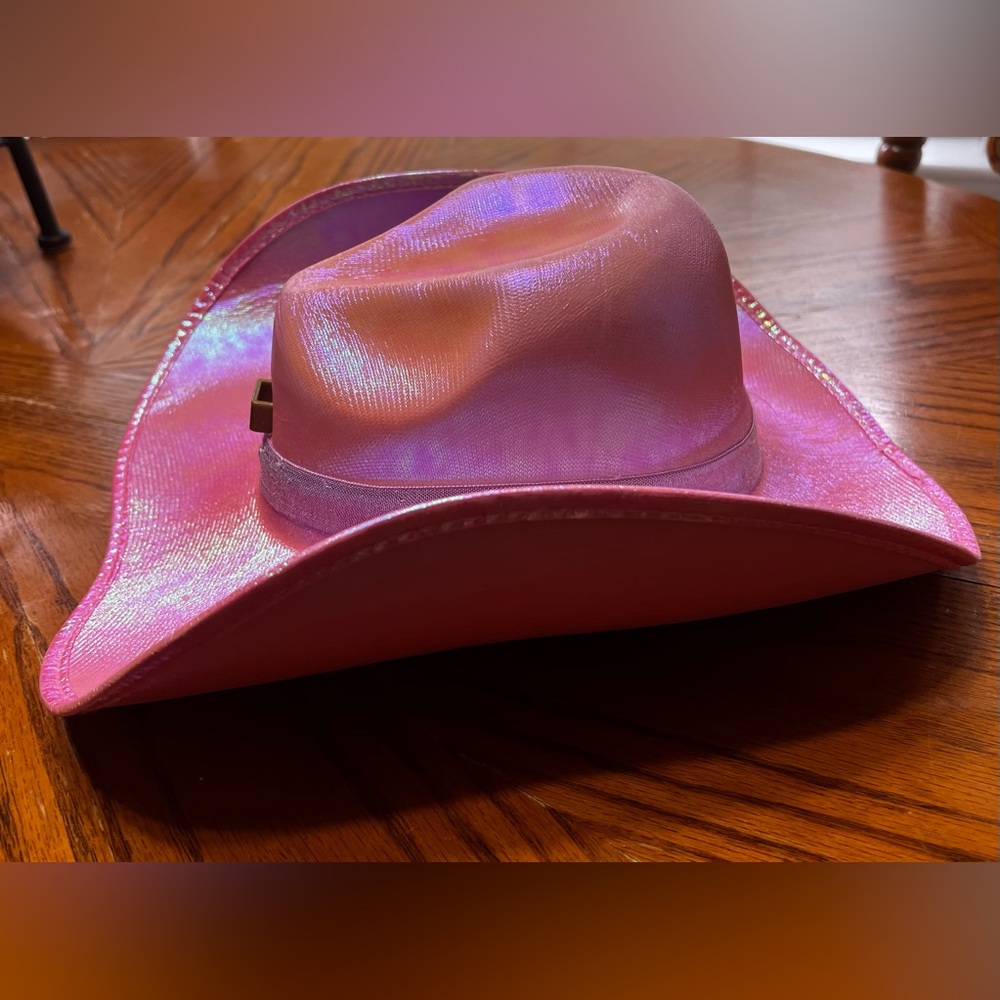 DISNEY -, pink iridescent, cowgirl hat.